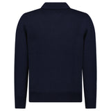 Gran Sasso Alcantara and Organic Cotton Button-Up Hybrid Jacket in Navy Blue
