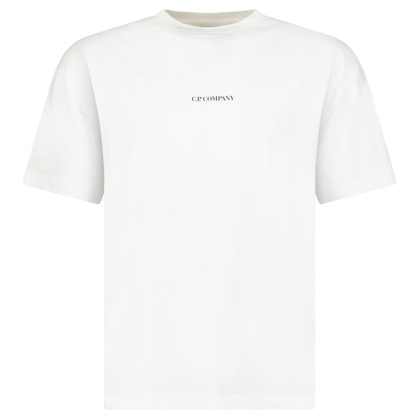 CP Company 30/1 Jersey Short Sleeve Logo T-Shirt in Gauze White