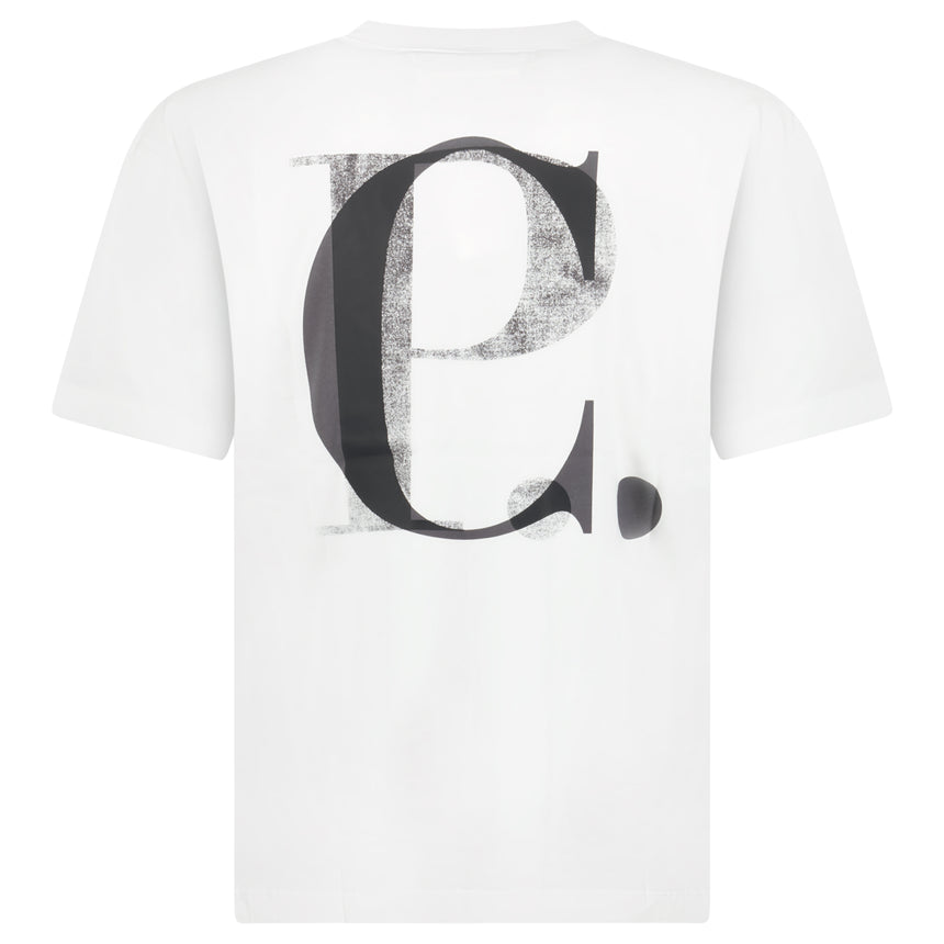 CP Company 30/1 Jersey Short Sleeve Logo T-Shirt in Gauze White
