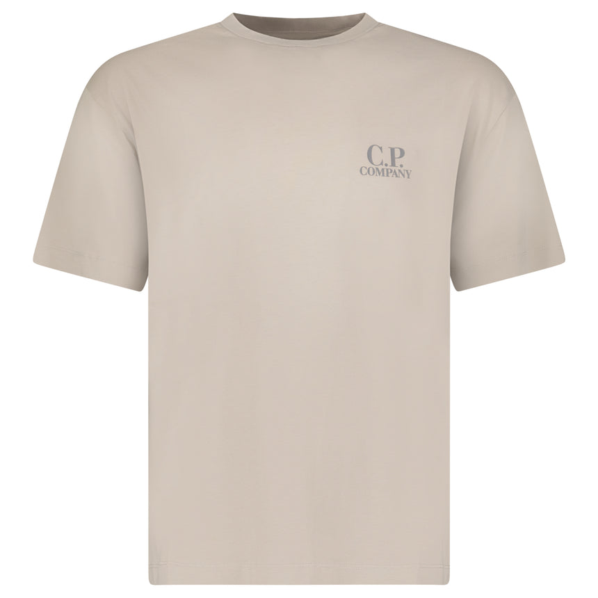 C.P. Company 30/1 Jersey Short Sleeve Left Chest Logo T-Shirt in Dove Grey