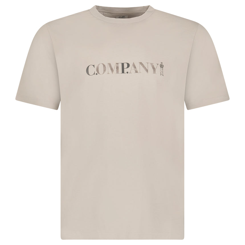 CP Company 30/1 Jersey Short Sleeve Chest Logo T-Shirt in Dove Grey