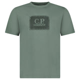CP Company 30/1 Jersey Stitch Block Logo T-Shirt in Laurel Wreath Green