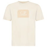 CP Company 30/1 Jersey Stitch Block Logo T-Shirt in Frozen Dew Beige