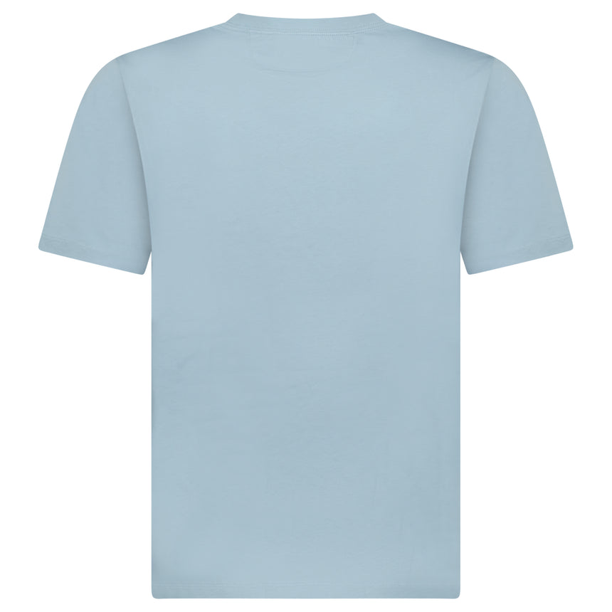 CP Company 30/1 Jersey Stitch Block Logo T-Shirt in Silver Blue