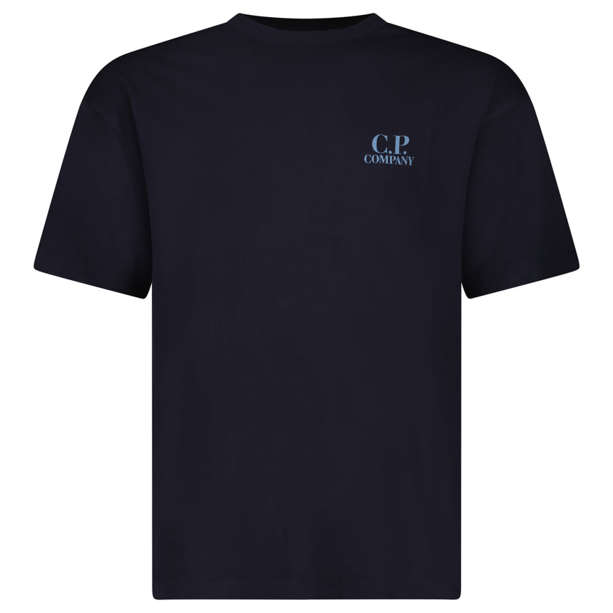CP Company 30/1 Jersey Short Sleeve Logo T-Shirt in Navy