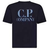 CP Company 30/1 Jersey Short Sleeve Logo T-Shirt in Navy