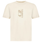 CP Company 30/1 Jersey Short Sleeve Printed T-Shirt in Frozen Dew Beige