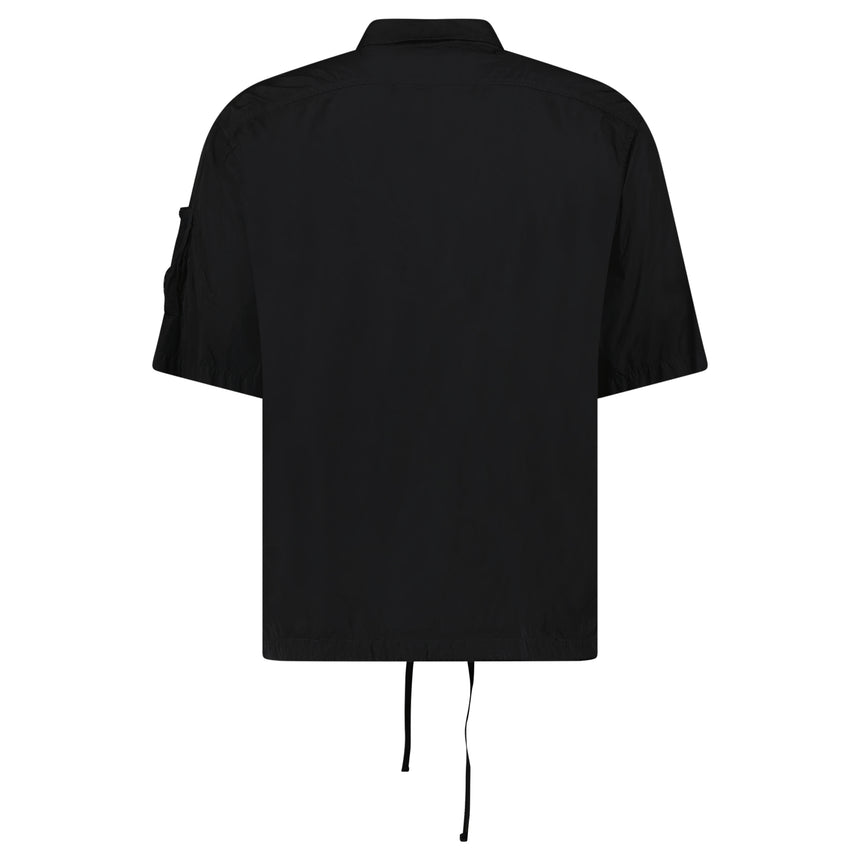 CP Company Chrome-R Short Sleeve Lens Overshirt in Black