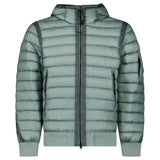 CP Company D.D. Shell Down Hooded Lens Jacket in Silver Blue