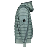 CP Company D.D. Shell Down Hooded Lens Jacket in Silver Blue