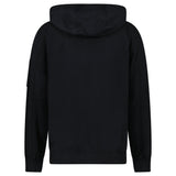 CP Company Light Fleece Zip Hooded Lens Sweatshirt in Black