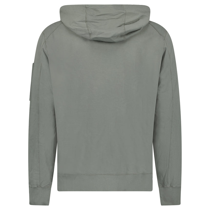CP Company Light Fleece Zip Hooded Lens Sweatshirt in Gunmetal Grey