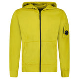 CP Company Light Fleece Zip Hooded Lens Sweatshirt in Antique Moss Green