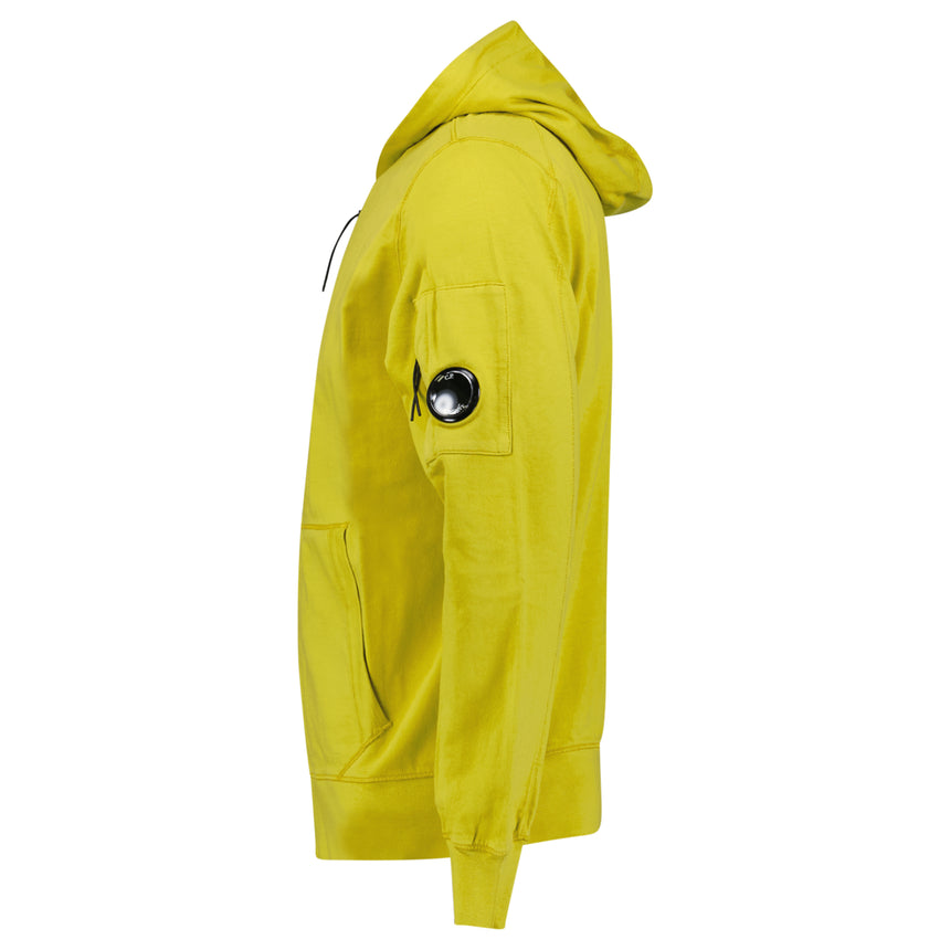 CP Company Light Fleece Zip Hooded Lens Sweatshirt in Antique Moss Green