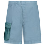 CP Company Flatt Nylon Mixed Lens Cargo Swim Shorts in Silver Blue