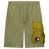 CP Company Flatt Nylon Mixed Lens Cargo Swim Shorts in Dried Herb Green