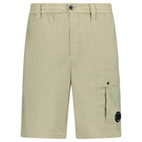CP Company 50 Fili Stretch Loose Lens Cargo Shorts in Moss Beige