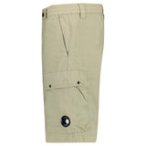 CP Company 50 Fili Stretch Loose Lens Cargo Shorts in Moss Beige