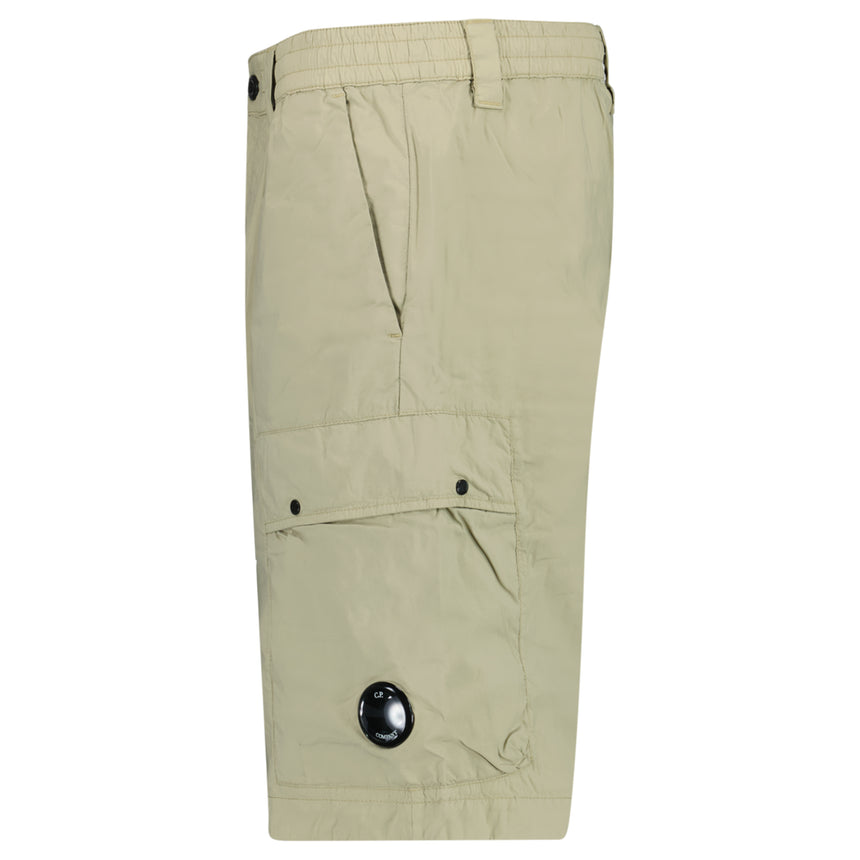 CP Company 50 Fili Stretch Loose Lens Cargo Shorts in Moss Beige