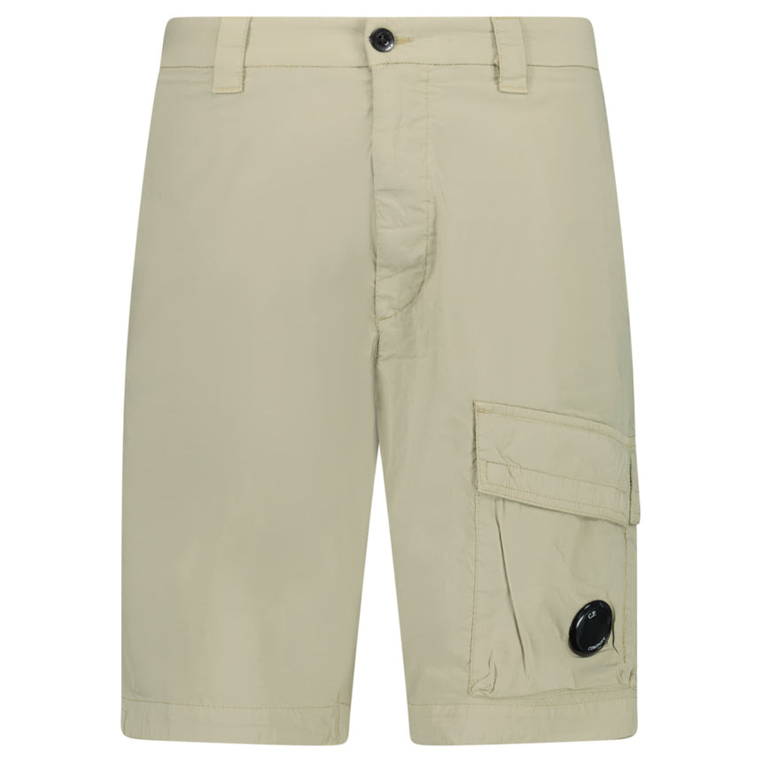 CP Company 50 Fili Stretch Loose Lens Cargo Shorts in Moss Beige