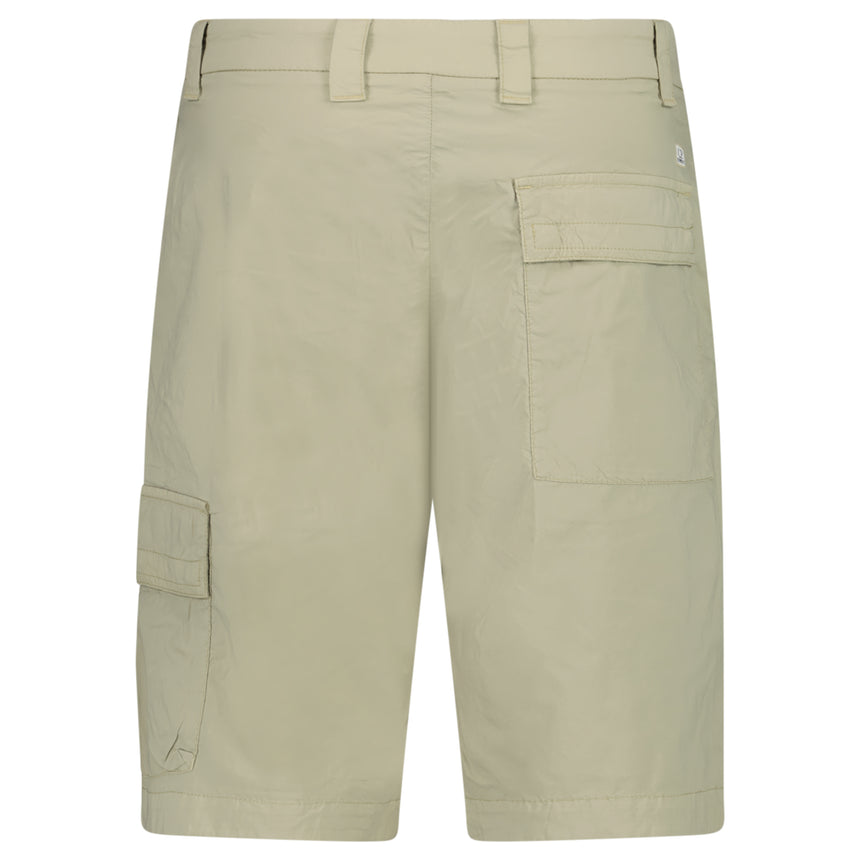 CP Company 50 Fili Stretch Loose Lens Cargo Shorts in Moss Beige