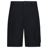 CP Company 50 Fili Stretch Loose Lens Cargo Shorts in Black