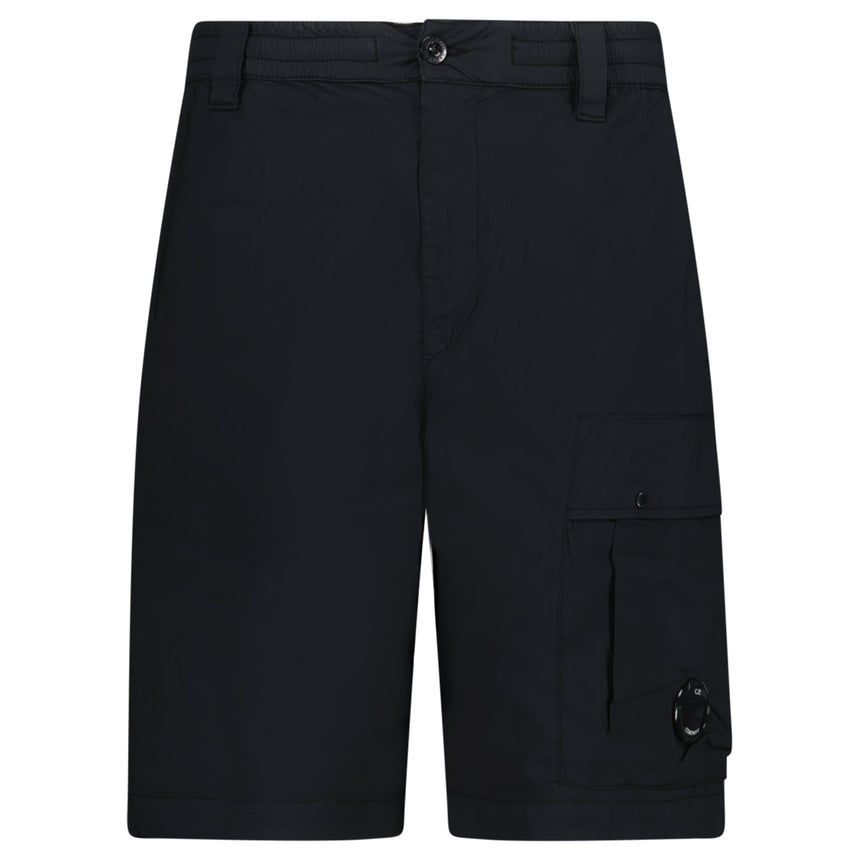CP Company 50 Fili Stretch Loose Lens Cargo Shorts in Black