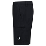 CP Company 50 Fili Stretch Loose Lens Cargo Shorts in Black