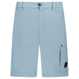 CP Company 50 Fili Stretch Loose Lens Cargo Shorts in Silver Blue