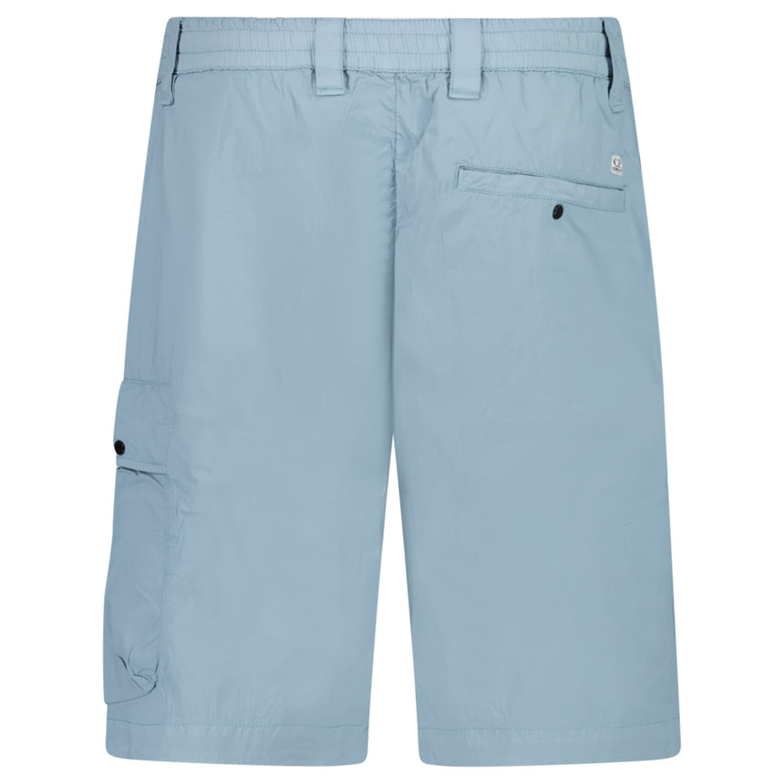 CP Company 50 Fili Stretch Loose Lens Cargo Shorts in Silver Blue