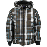 Burberry Broadwell Check Down Hooded Puffer Jacket in Brown