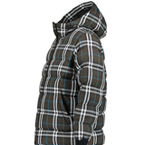 Burberry Broadwell Check Down Hooded Puffer Jacket in Brown