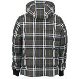 Burberry Broadwell Check Down Hooded Puffer Jacket in Brown