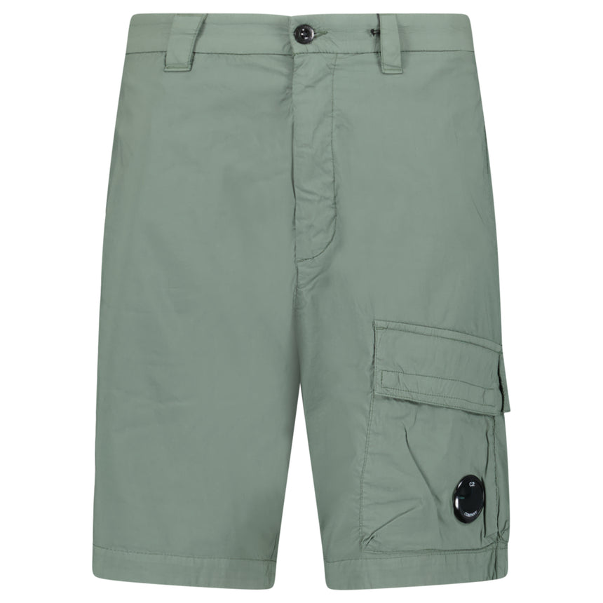 CP Company 50 Fili Stretch Loose Lens Cargo Shorts in Laurel Wreath Green