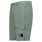 CP Company 50 Fili Stretch Loose Lens Cargo Shorts in Laurel Wreath Green