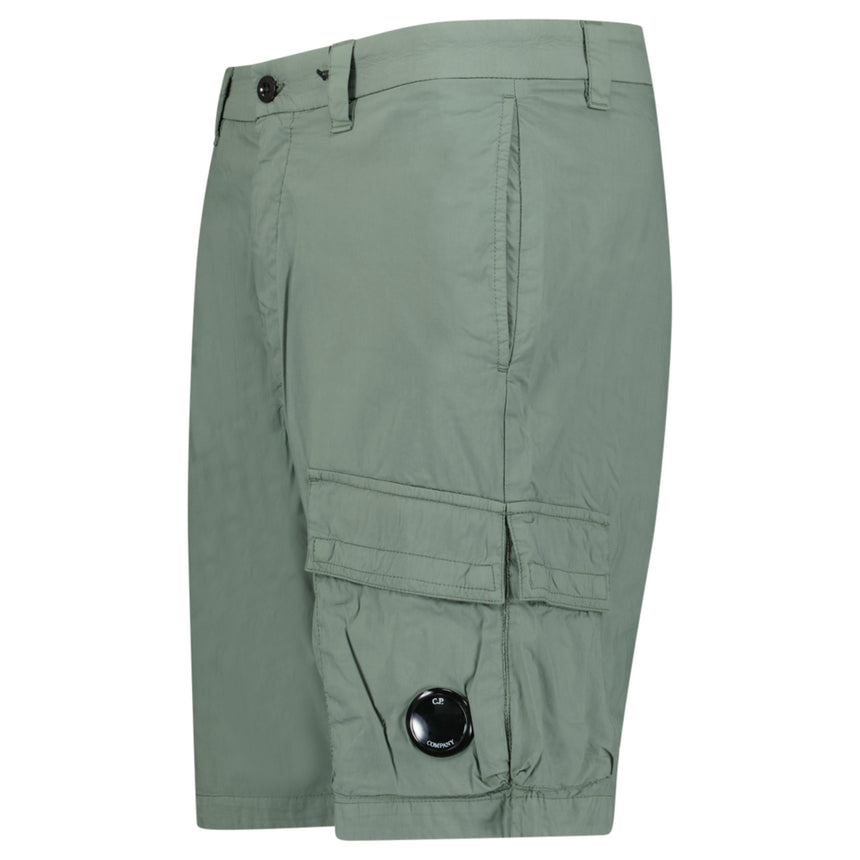 CP Company 50 Fili Stretch Loose Lens Cargo Shorts in Laurel Wreath Green
