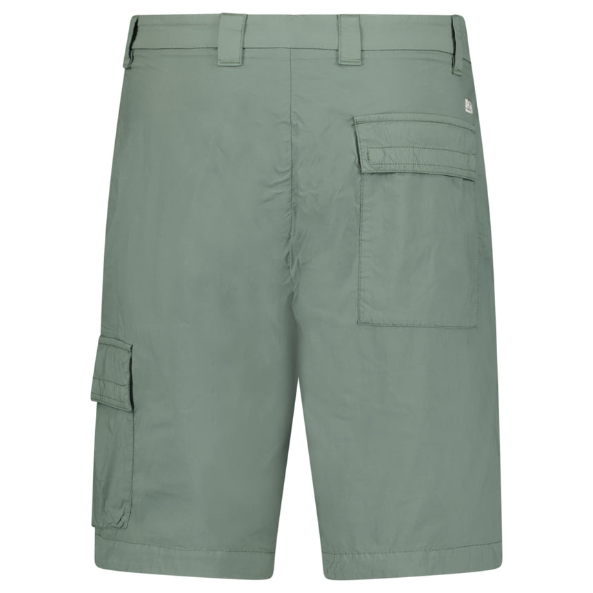 CP Company 50 Fili Stretch Loose Lens Cargo Shorts in Laurel Wreath Green