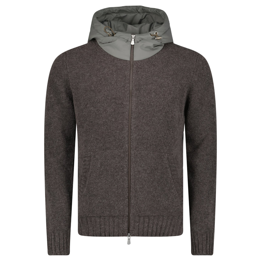 Gran Sasso Knitted Hybrid Zip Jacket in Grey