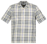 Burberry Elio Check Short-Sleeved Cotton Shirt in Lichen
