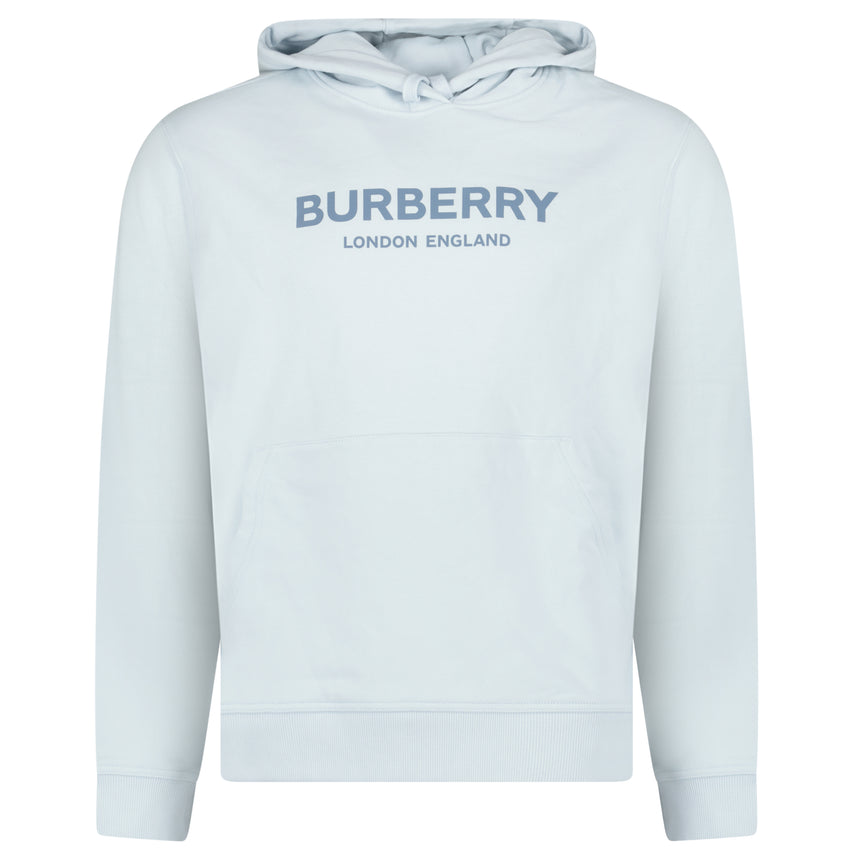 Burberry Kendall Logo Print Hoodie in Arctic Blue