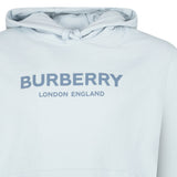 Burberry Kendall Logo Print Hoodie in Arctic Blue