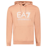 EA7 Emporio Armani Logo Print Hoodie in Cafe Creme