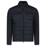 Moncler Padded Wool Knit Cardigan Jacket in Dark Grey