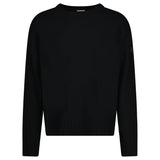 Moncler Wool and Cashmere Crew Neck Jumper in Black