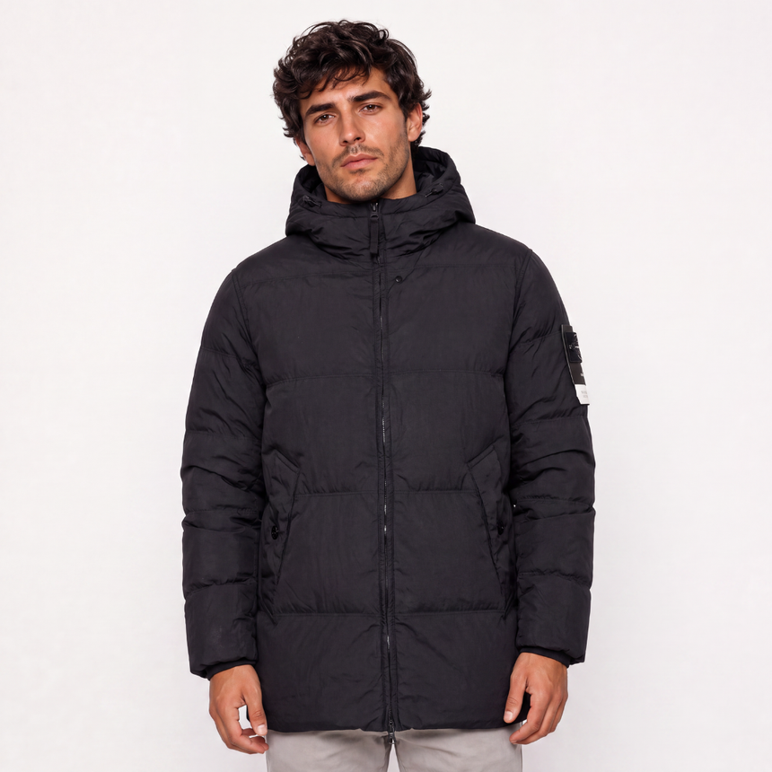 Stone Island Crinkle Reps NY Down Jacket in Black