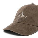 Stone Island Logo Corduroy Cap in Brown