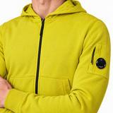 CP Company Light Fleece Zip Hooded Lens Sweatshirt in Antique Moss Green