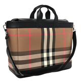 Burberry Ormond Check Nylon Tote Bag in Taupe Brown