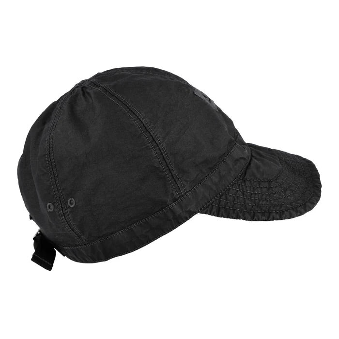 CP Company 50 Fili Wax Baseball Cap in Black