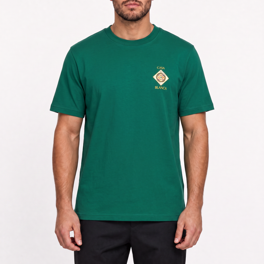 Casablanca 'Plafond Orné de Musique' Graphic-Print T-Shirt in Green